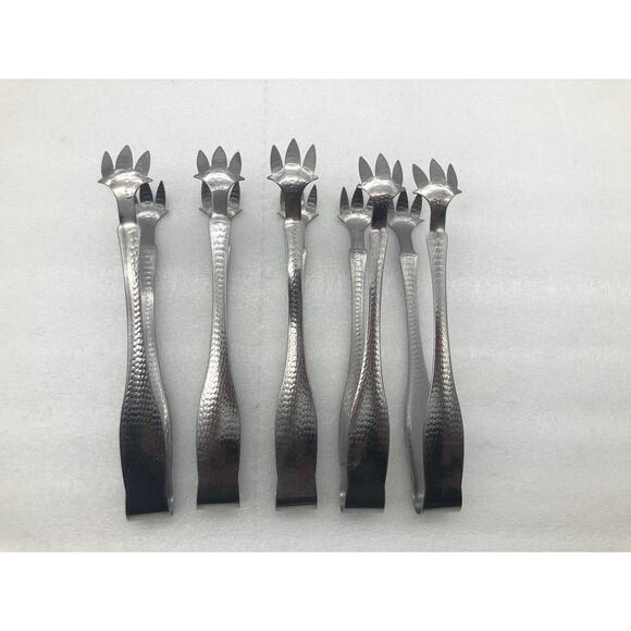 American Metalcraft IT700 Tongs,lot Of 5 Silver Made In Taiwan Used - Picture 5 of 10